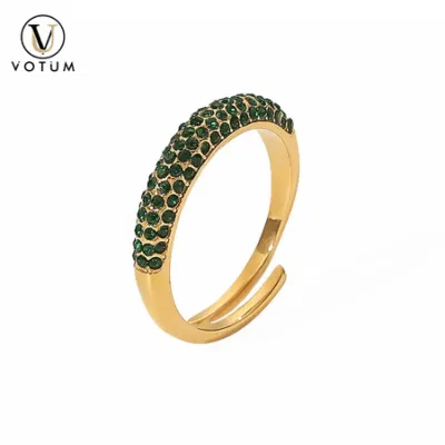 Votum Moda Spinel Moissanite Cristal S925 Prata Esterlina 18 K Banhado A Ouro Anel de Diamante Atacado Jóias Mulheres Acessórios Feitos À Mão Jóias