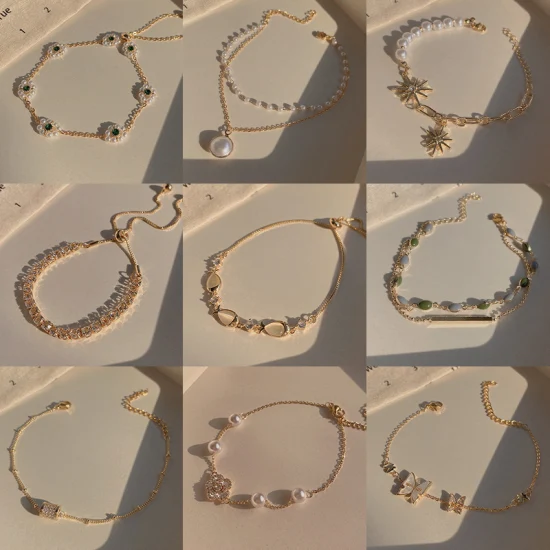 Acessórios de moda vintage pérola joias pulseira joias de aço inoxidável