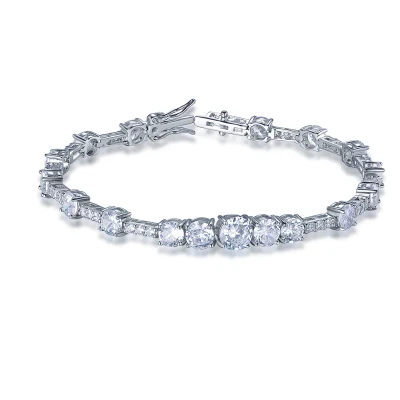 Design simples refinado latão prata jóias pulseira feminina