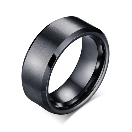 Anel de tungstênio masculino da moda 8 mm